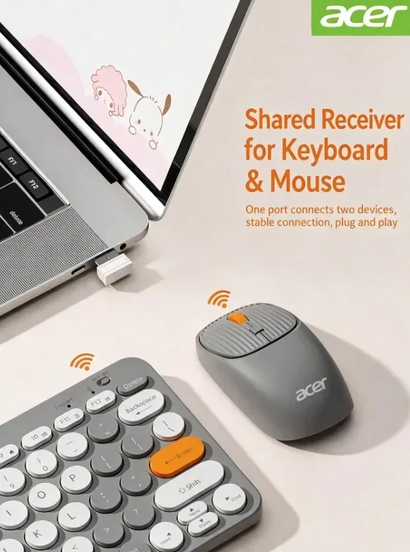 Combo Teclado Mouse Bluetooth Acer OKR250 Bluetooth USB Recargable · foto 3
